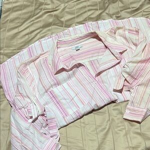 Croft & Barrow Woman Pink and white Striped Shirt